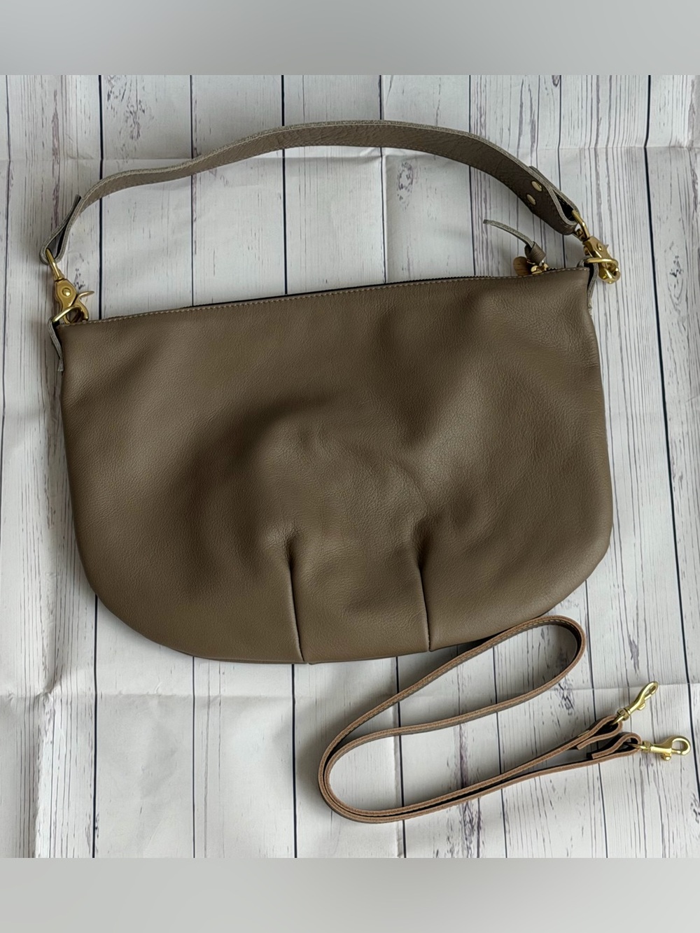 EUC - Clare V. Moyen Messenger Bag - Taupe